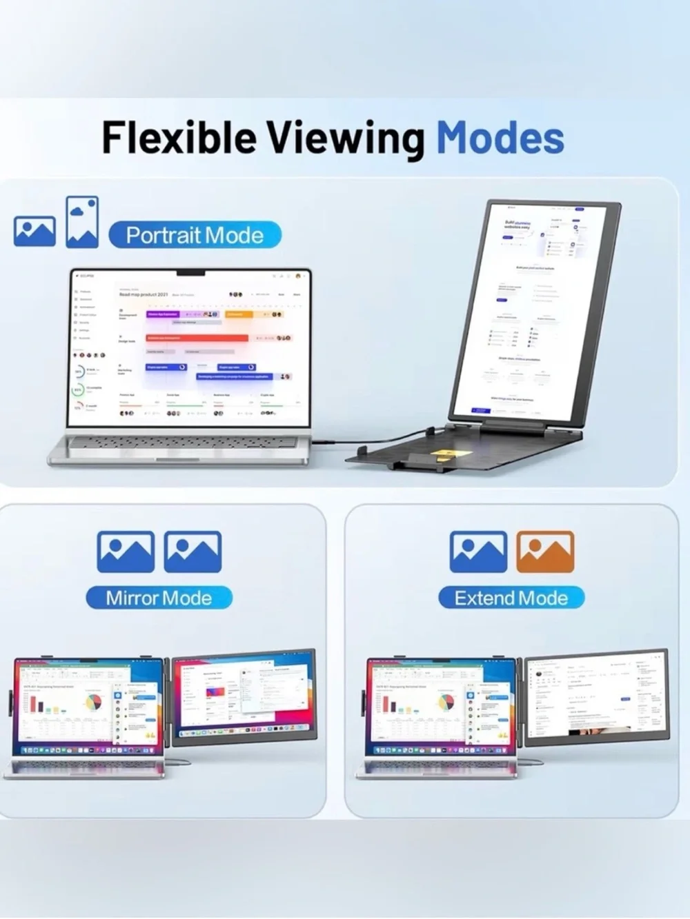 Laptop screen extender 14” FHD 1080 portable monitor for laptop with 100% sRGB